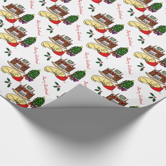Yellow Labrador Retriever kerst Cadeaupapier (Hoek)