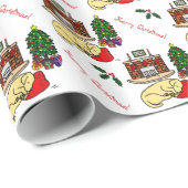 Yellow Labrador Retriever kerst Cadeaupapier (Rol Hoek)