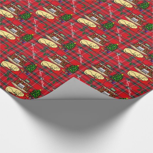 Yellow Labrador Retriever kerst Cadeaupapier (Hoek)