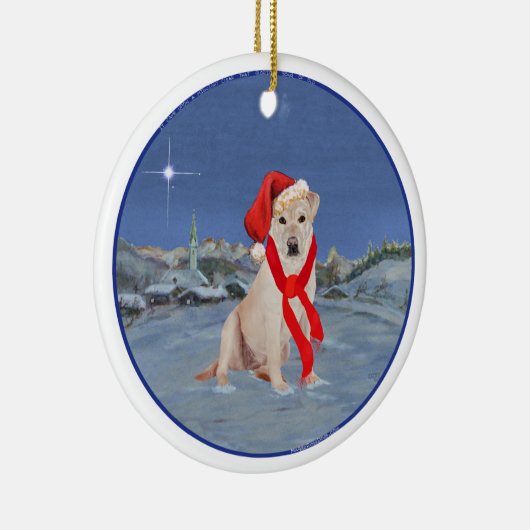 Yellow Labrador Retriever kerst Keramisch Ornament (Rechts)