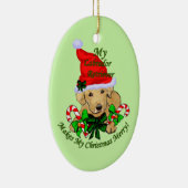 Yellow Labrador Retriever kerst Keramisch Ornament (Rechts)