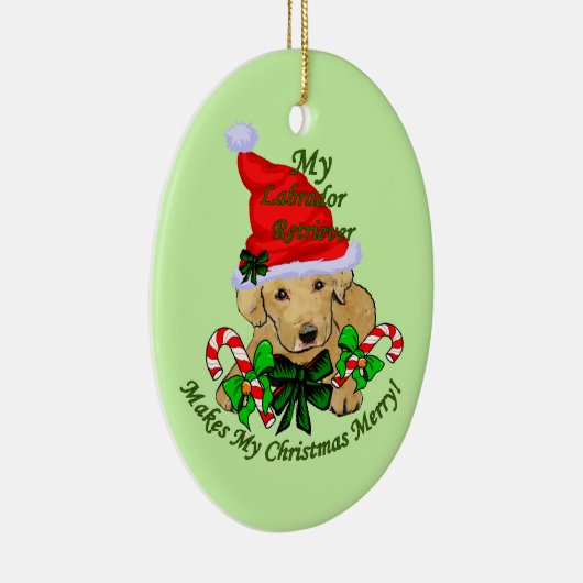 Yellow Labrador Retriever kerst Keramisch Ornament (Rechts)