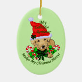 Yellow Labrador Retriever kerst Keramisch Ornament (Voorkant)