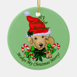 Yellow Labrador Retriever kerst Keramisch Ornament