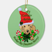 Yellow Labrador Retriever kerst Keramisch Ornament (Links)