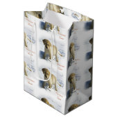 Yellow Labrador Retriever kerst Medium Cadeauzakje (Voorkant Gekanteld)