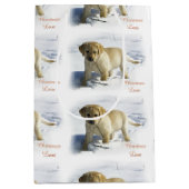 Yellow Labrador Retriever kerst Medium Cadeauzakje (Voorkant)