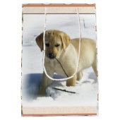 Yellow Labrador Retriever kerst Medium Cadeauzakje (Achterkant)