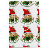 Yellow Labrador Retriever kerst Medium Cadeauzakje (Voorkant)