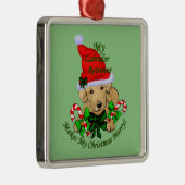 Yellow Labrador Retriever kerst Metalen Ornament (Rechts)