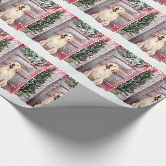Yellow Labrador Retriever kerstakelpapier Cadeaupapier (Hoek)