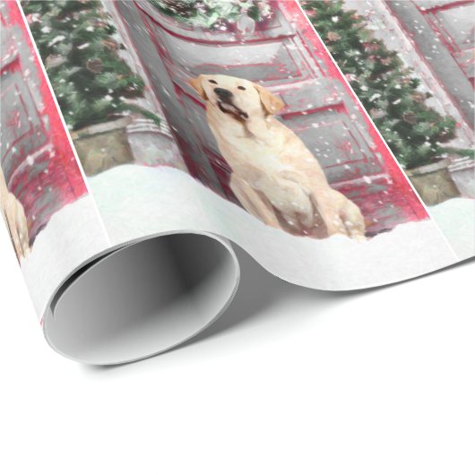 Yellow Labrador Retriever kerstakelpapier Cadeaupapier (Rol Hoek)
