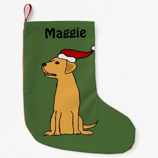 Yellow Labrador Retriever kerstaking Kleine Kerstsok (Voorkant)