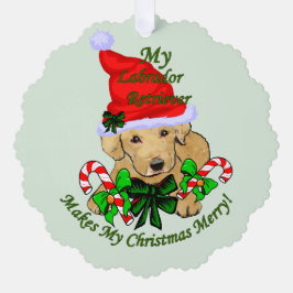 Yellow Labrador Retriever kerstcadeaus Ornament Kaart
