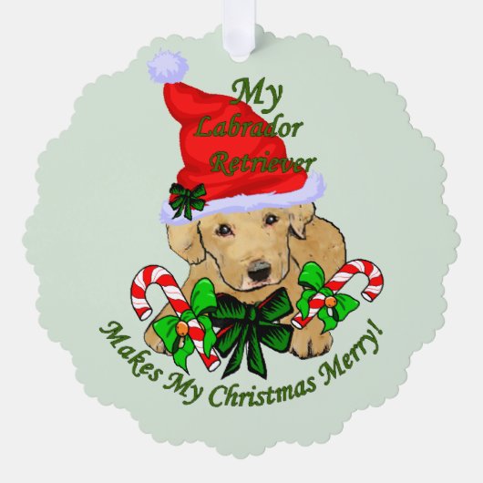 Yellow Labrador Retriever kerstcadeaus Ornament Kaart (Voorkant)