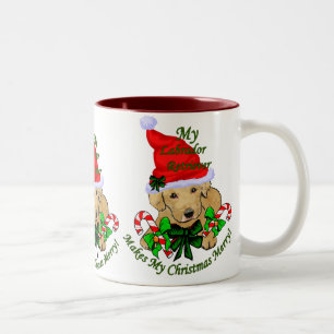 Yellow Labrador Retriever kerstcadeaus Tweekleurige Koffiemok