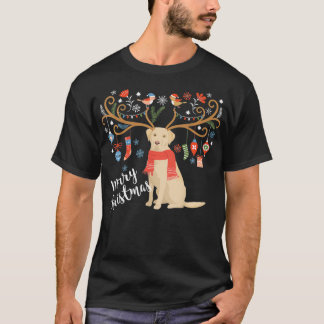 Yellow Labrador Retriever Kerstmis dog Lab Xmas S T-shirt