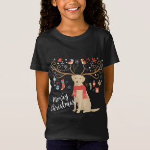 Yellow Labrador Retriever Kerstmis dog Lab Xmas S T-shirt
