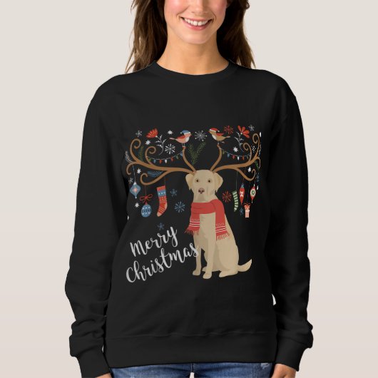 Yellow Labrador Retriever Kerstmis dog Lab Xmas S Trui (Voorkant)