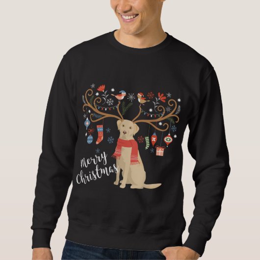 Yellow Labrador Retriever Kerstmis dog Lab Xmas S Trui (Voorkant)