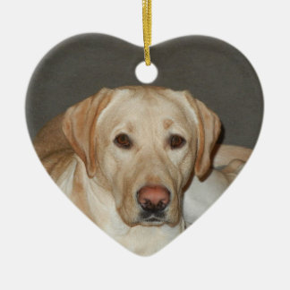 Yellow Labrador Retriever kerstversiering Keramisch Ornament