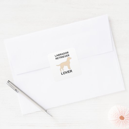 Yellow Labrador Retriever Lover Vierkante Sticker (Envelop)