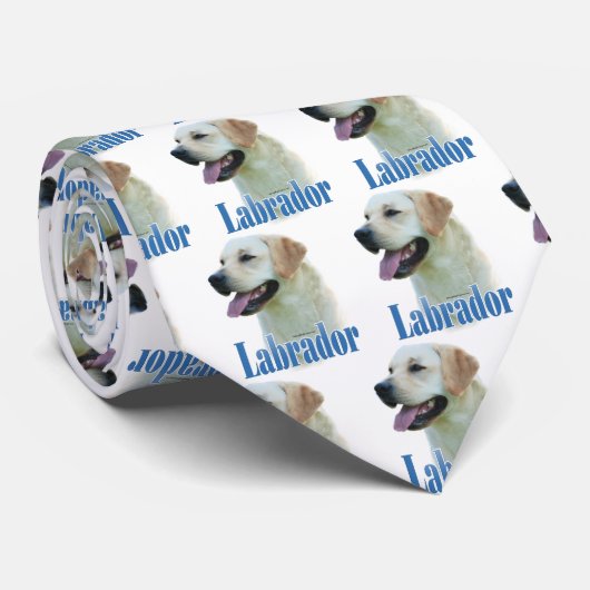 Yellow Labrador Retriever Naam Tegels Stropdas (Opgerold)