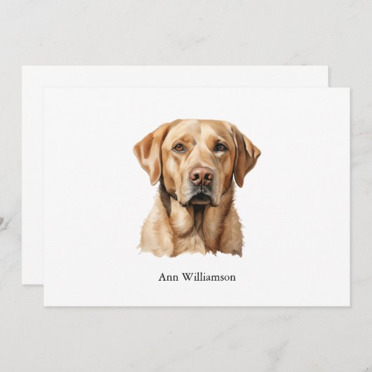 Yellow Labrador Retriever Note Card Kaart (Voorkant / Achterkant)