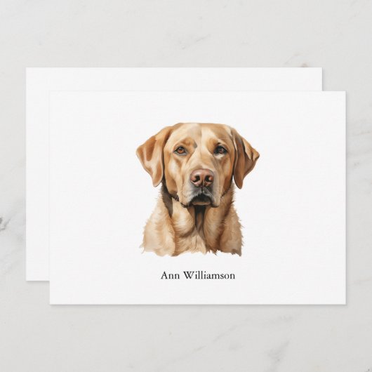 Yellow Labrador Retriever Note Card Kaart (Voorkant / Achterkant)