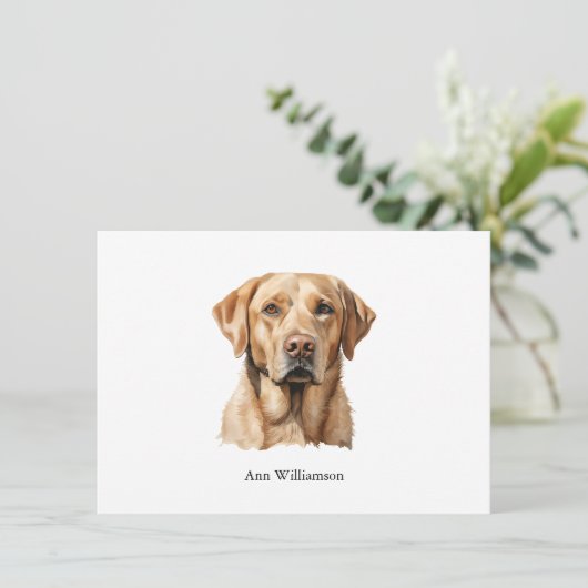 Yellow Labrador Retriever Note Card Kaart (Staand voorkant)
