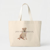 Yellow Labrador Retriever Party Grote Tote Bag (Voorkant)