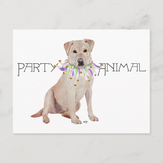 Yellow Labrador Retriever Party Uitnodiging Briefkaart (Voorkant)