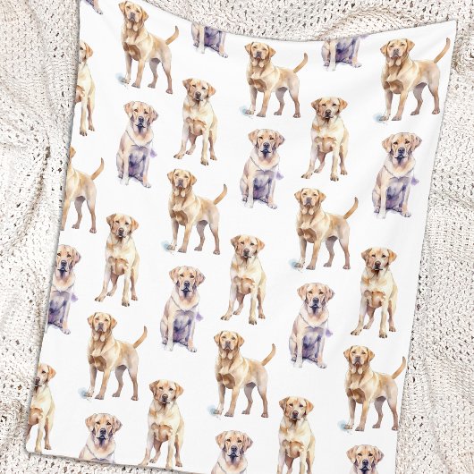 Yellow Labrador Retriever Pattern Hondenliefhebber Fleece Deken