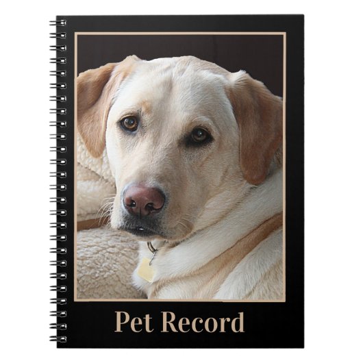 Yellow Labrador Retriever Pet Record Notitieboek (Voorkant)