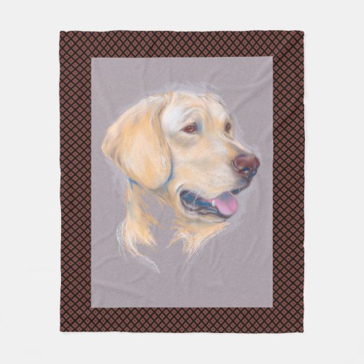 Yellow Labrador Retriever portret Fleece Deken (Voorkant)