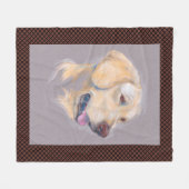 Yellow Labrador Retriever portret Fleece Deken (Voorkant (Horizontaal))