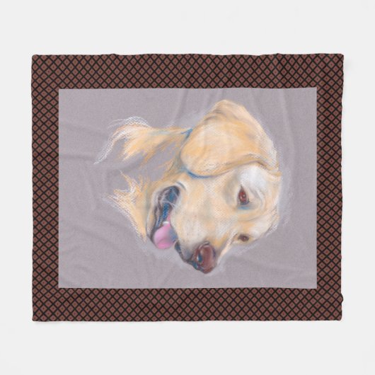 Yellow Labrador Retriever portret Fleece Deken (Voorkant (Horizontaal))