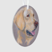 Yellow Labrador Retriever portret Ornament (voorkant)