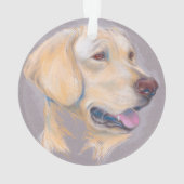 Yellow Labrador Retriever portret Ornament (achterkant)