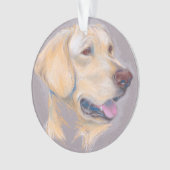 Yellow Labrador Retriever portret Ornament (voorkant)