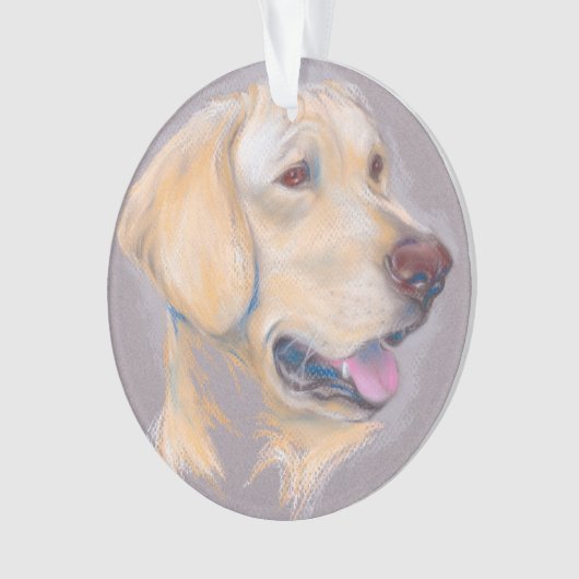 Yellow Labrador Retriever portret Ornament (voorkant)