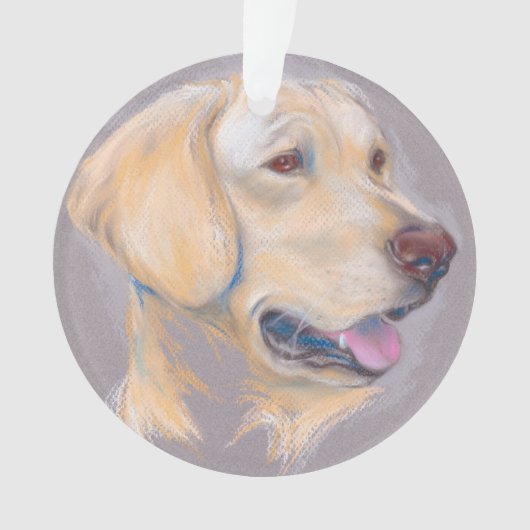 Yellow Labrador Retriever portret Ornament (voorkant)