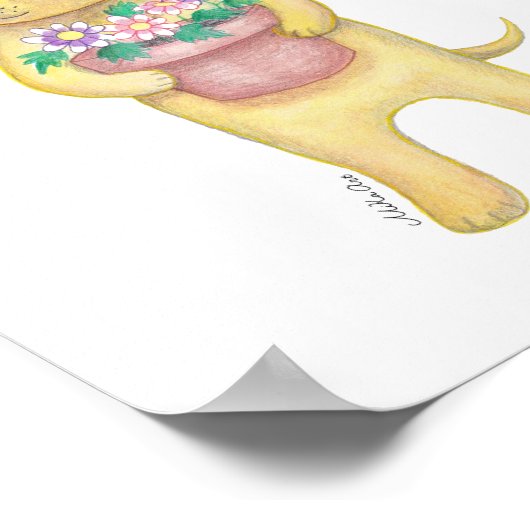 Yellow Labrador Retriever — Poster met uppy print (Hoek)