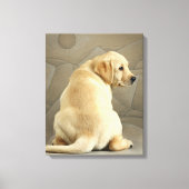 Yellow Labrador Retriever Puppy Canvas Afdruk (Voorkant)