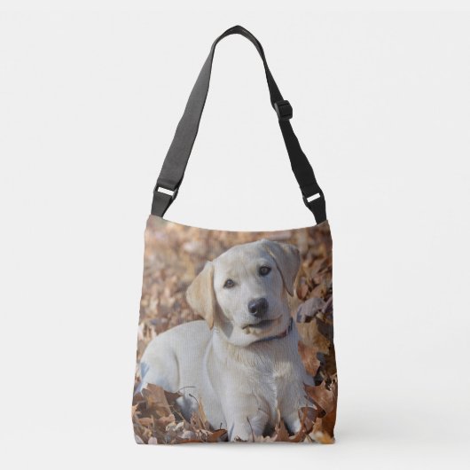 Yellow Labrador Retriever Puppy Crossbody Tas (Voorkant)