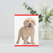 Yellow Labrador Retriever Puppy Dog Postcard Briefkaart (Staand voorkant)