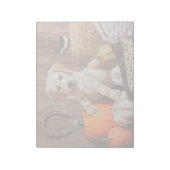 Yellow Labrador Retriever Puppy Dog Pumpkin Autumn Notitieblok (Linkerzijde)
