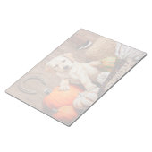 Yellow Labrador Retriever Puppy Dog Pumpkin Autumn Notitieblok (Schuin)