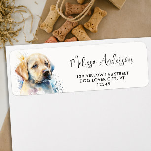 Yellow Labrador Retriever Puppy Dog Return Address Etiket