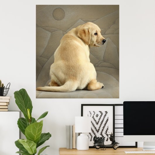 Yellow Labrador Retriever Puppy Poster (Thuiskantoor)